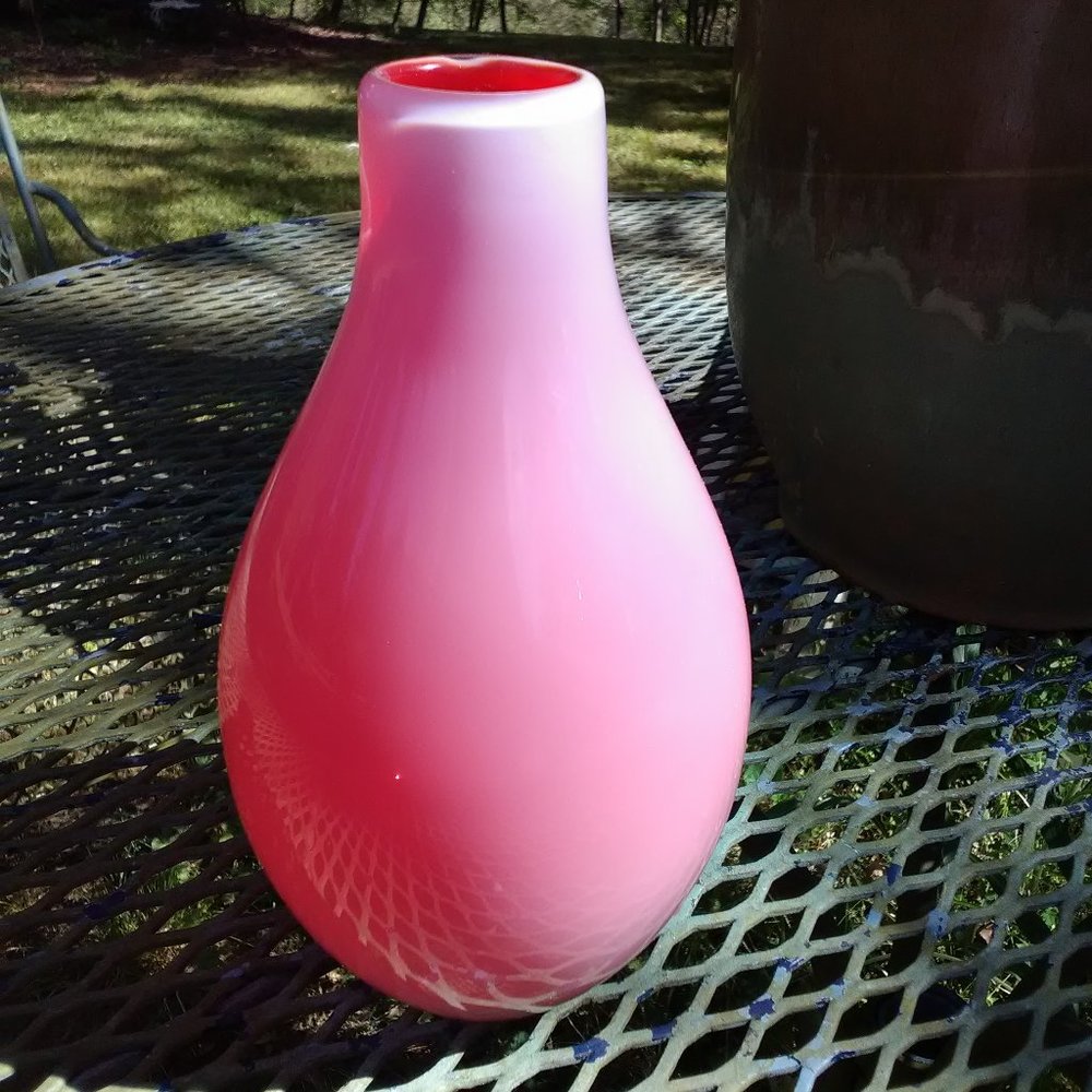 Peach blow  glass vintage bud vase